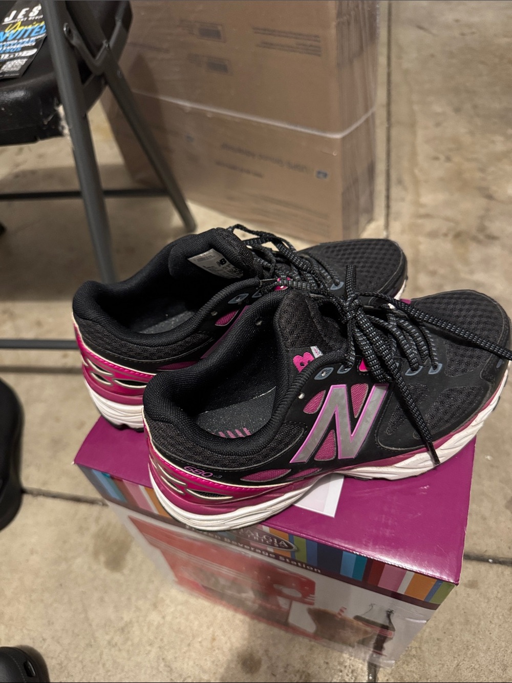 New Balance 680V Techride Women's Black and Pink Running Sneakers size 7.5